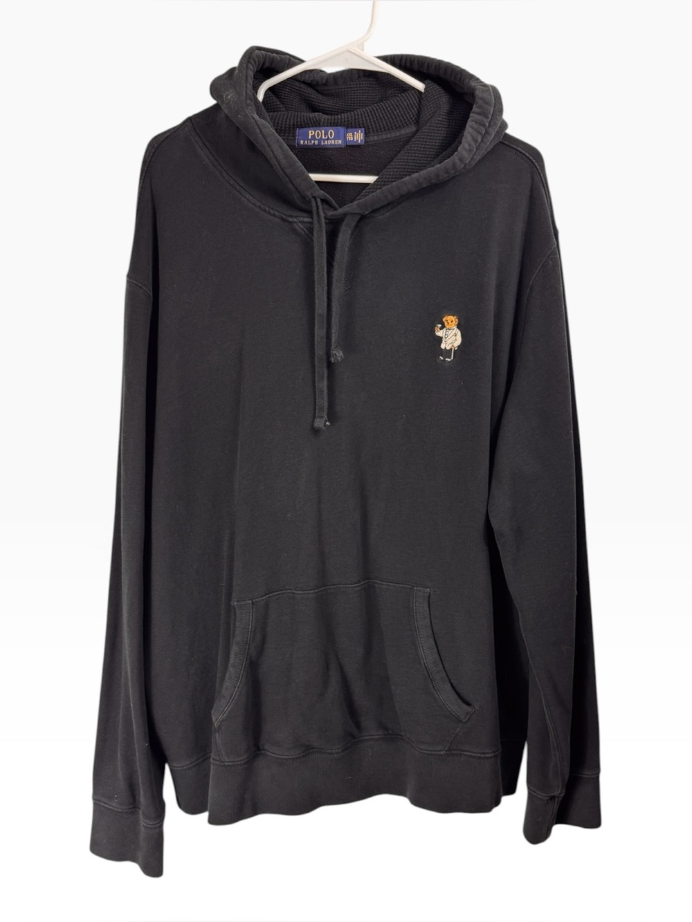 Polo Ralph Lauren Hoodie Men 2XL Tuxedo Martini Bear Thermal Pullover Sweatshirt
